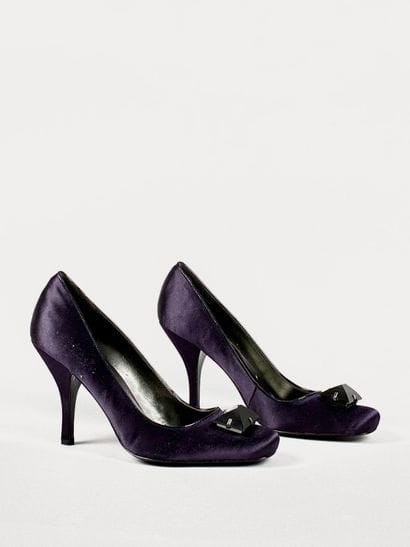 NINE WEST 
Pair of purple satin pumps with...