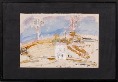Michel HENRY (1928-2016)
PAYSAGE AUX PALMIERS
Gouache...
