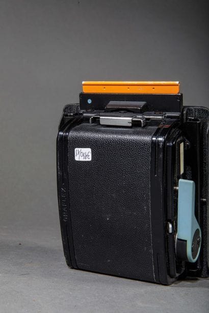 Mounted on a Graflex shutter and back, with...