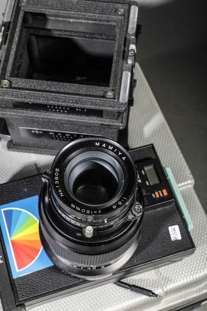 In the case: a Polaroid 600 SE camera with...