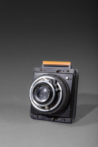 Mounted on a Graflex shutter and back, with...