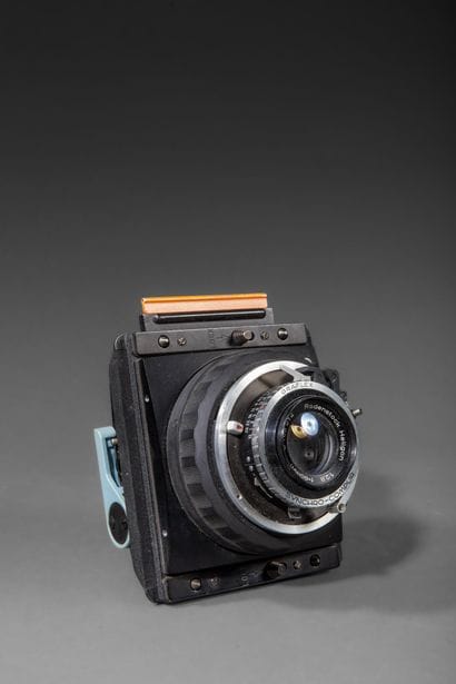 Mounted on a Graflex shutter and back, with...