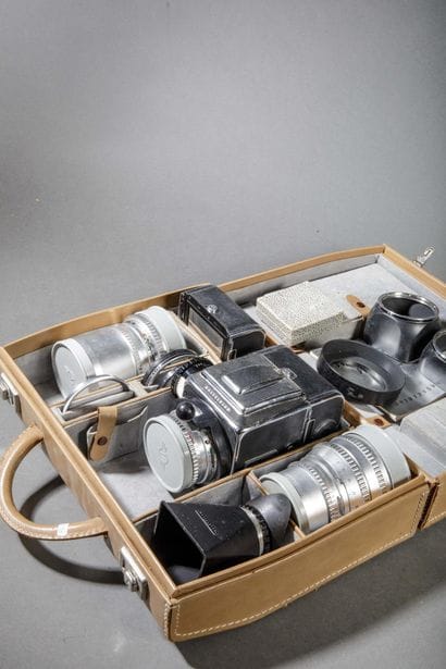 In a case, a set of Hasselblad photography...