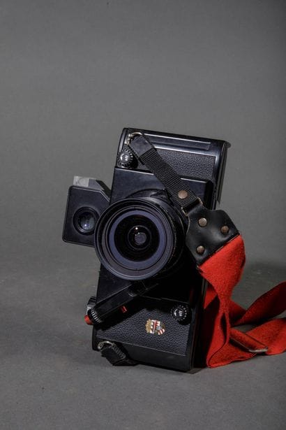 In a Leitz case: a Linhof Technorama camera...