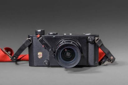 In a Leitz case: a Linhof Technorama camera...