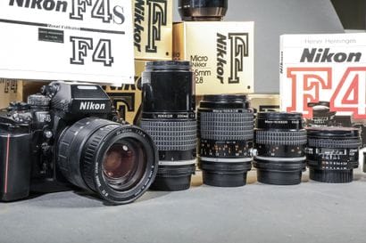 Nikon photography kit. 
Nikon F4 camera with...