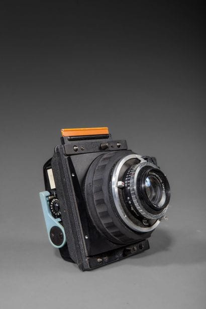 Mounted on a Graflex shutter and back, with...