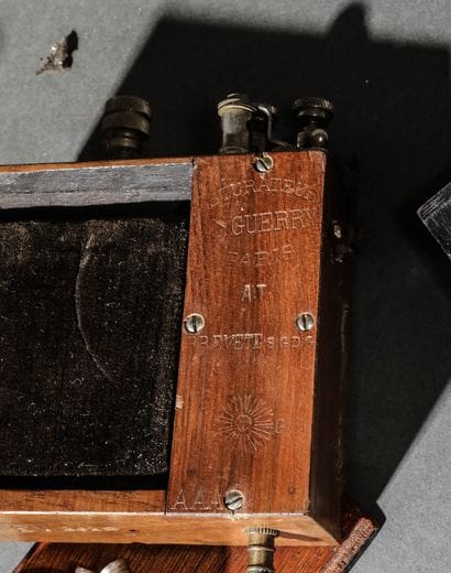Set of three wooden view cameras, various...