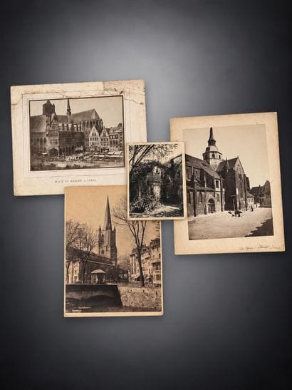 A collection of photographs and prints depicting...