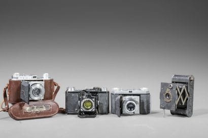 Set of four assorted cameras. Kodak Retina...