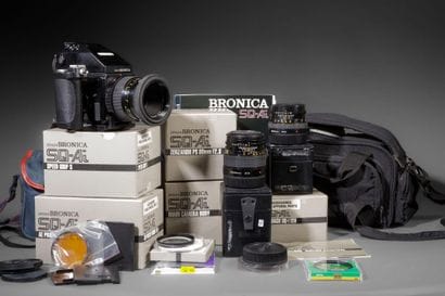 Bronica photography kit.
In a bag with documents...
