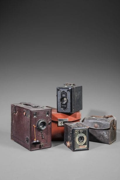 Set of three assorted cameras in their current...