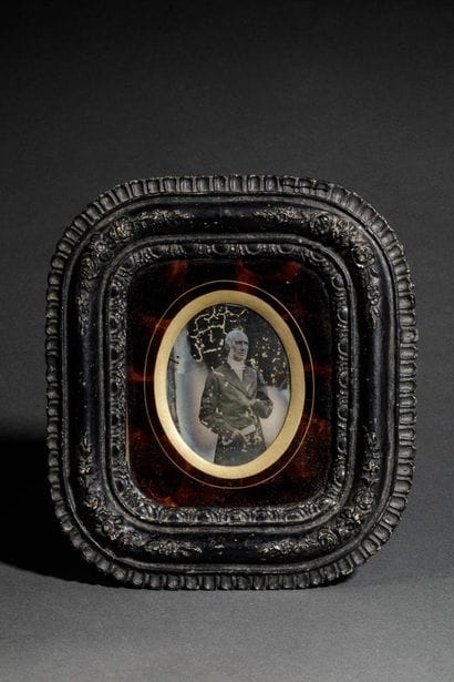 Daguerreotype-style photograph in a Napoleon...