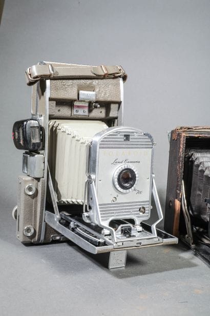 Set of four assorted cameras. Polaroid Land...