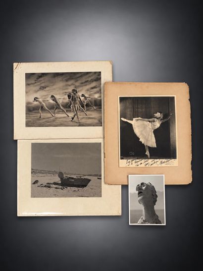 Set of three photographs depicting bas-reliefs...