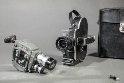 Set of two different cameras. 
Bolex camera...