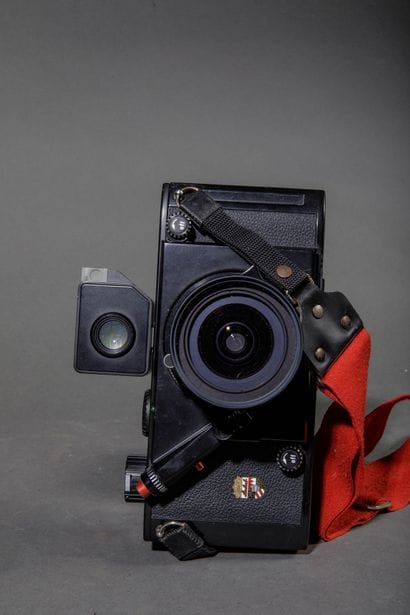 In a Leitz case: a Linhof Technorama camera...