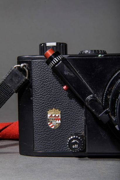 In a Leitz case: a Linhof Technorama camera...