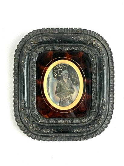 Daguerreotype-style photograph in a Napoleon...