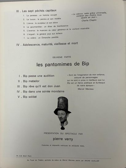 MARCEL MARCEAU MIME COMPANY
Program autographed...