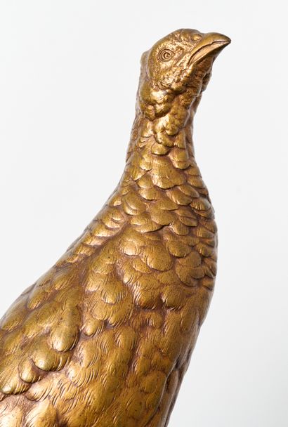 Léon BUREAU (1866-1906)
Faisan. Grand bronze...