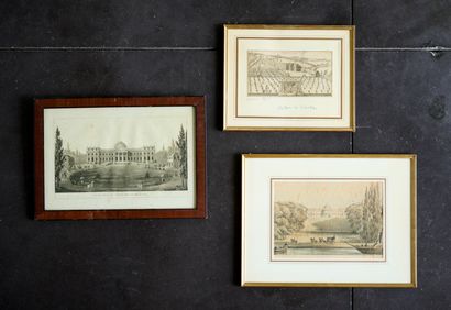Gravure sur la ville et palais de Laeken...