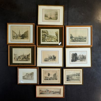 Gravure sur la ville et palais de Laeken...