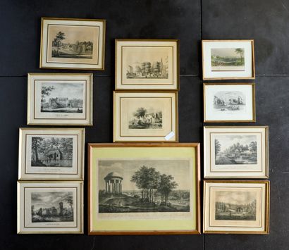 Gravure sur la ville et palais de Laeken...