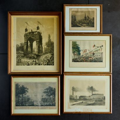 Gravure sur la ville et palais de Laeken...