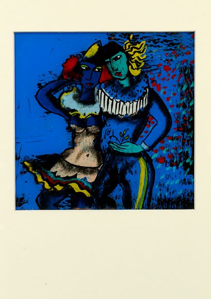 José CHAPELLIER (1947)
Lovers. Eglomise painting...
