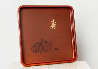 Japan - lacquer
Red lacquer tray decorated...