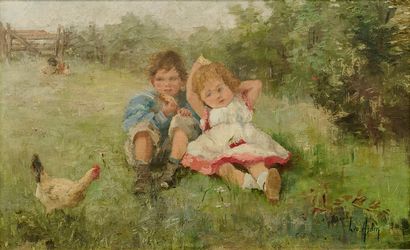 Léo ARDEN (1860-1904)
Children at the gouté...