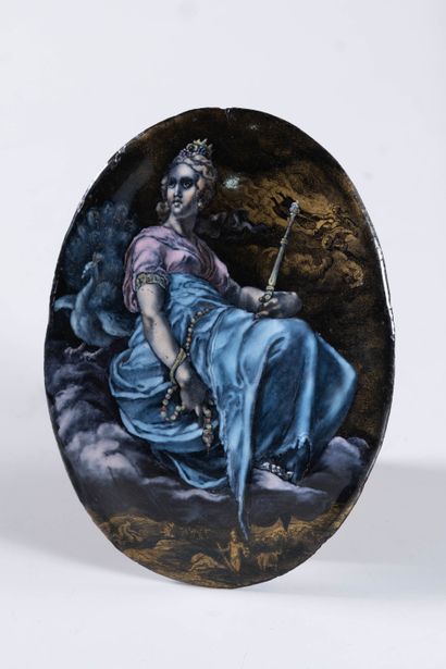 Limoges enamel or similar
The goddess Hera,...