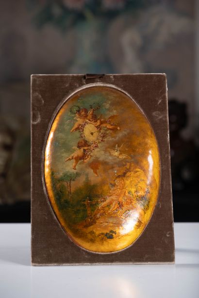 Limoges enamel or similar
Oval enamel plate...