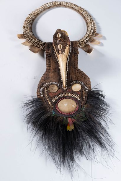 Indonesian feather and shell necklace made...