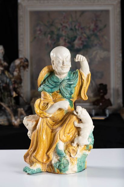 China XXth
Sancai glacure immortal statue,...