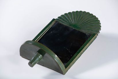 VALLAURIS
Green-glazed ceramic girandole...