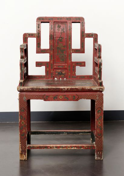 Chine - Mobilier
Chaise Qing en laque à fond...