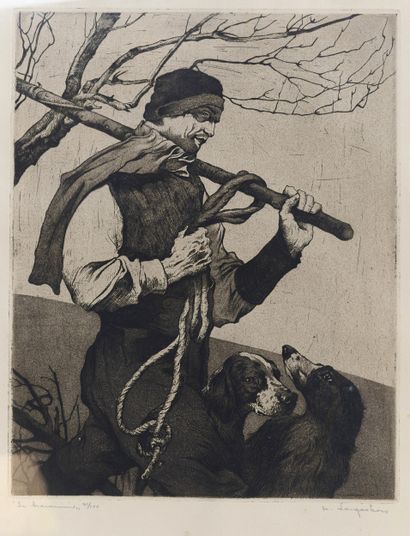 Maurice LANGASKENS (1884-1946)
Le braconnier....