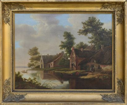 Ecole anglaise ou hollandaise XIXe
Vue de...