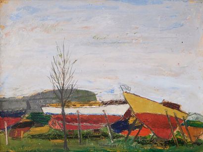Bruno DYCKMANS (1920-1998) aka Bruno Dijkmans
Bâteaux,...