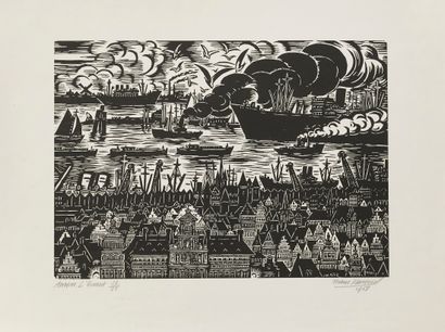 Frans MASEREEL (1889-1972)
Anvers. L'escaut,...