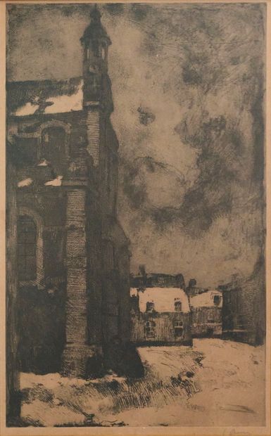 Isidore OPSOMER (1878-1967)
Vue d'église....