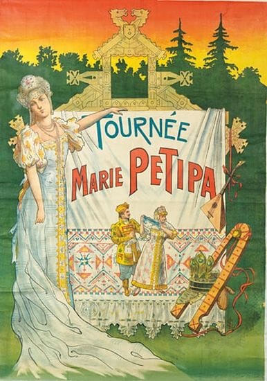TOURNEE MARIE PETIPA
Affiche entoilée.Lithographie....