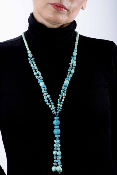 Collier en turquoises
91g- Hauteur fermé...
