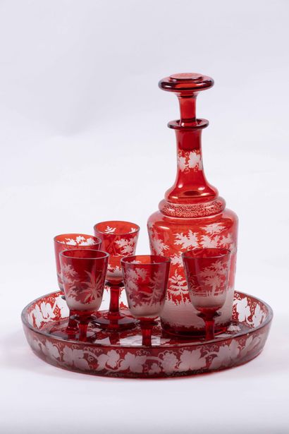 Cristal de Bohème
Caraffe, cinq verres et...
