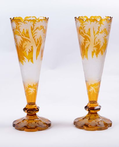 Cristal de Bohème
Paire de vases conique...