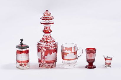 Cristal de Bohème
Lot d'une caraffe, un tankar,...