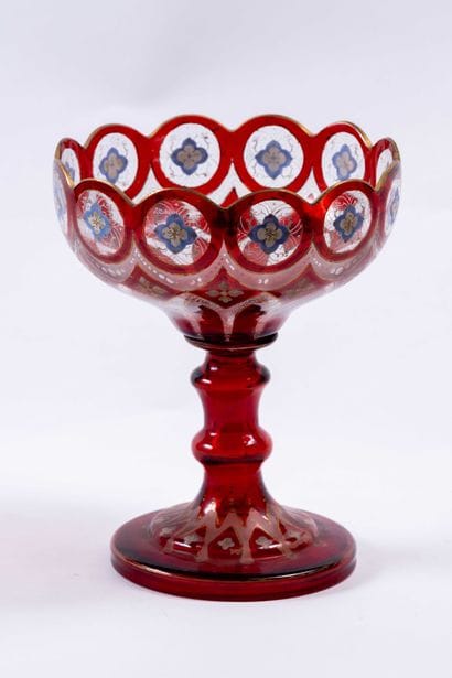 Verre de Bohème ou Ottoman
Coupe sur pied...