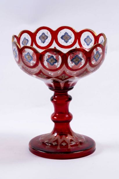 Verre de Bohème ou Ottoman
Coupe sur pied...